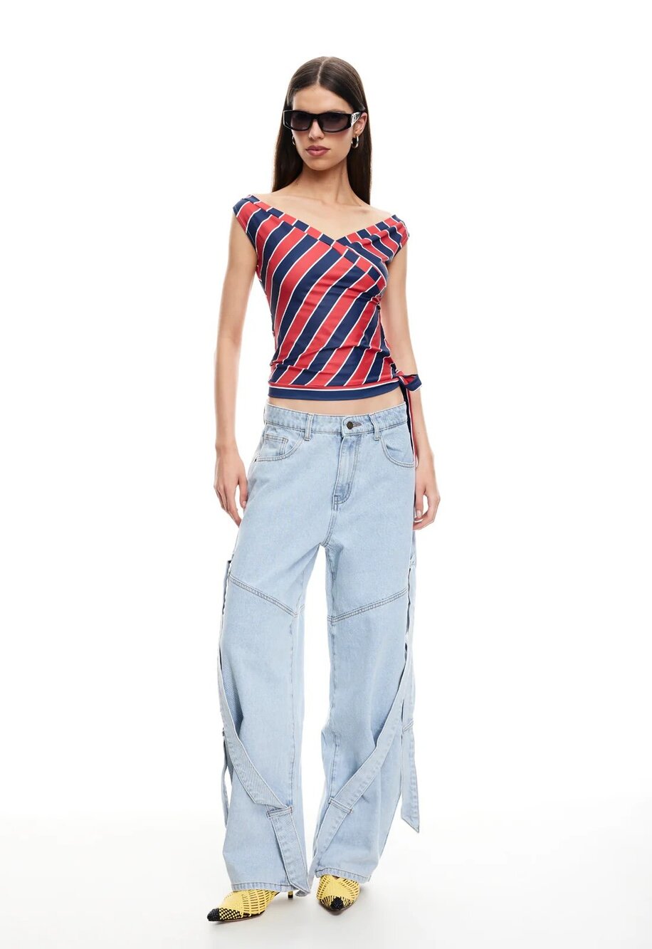 Lioness low rise baggy wide leg jeans